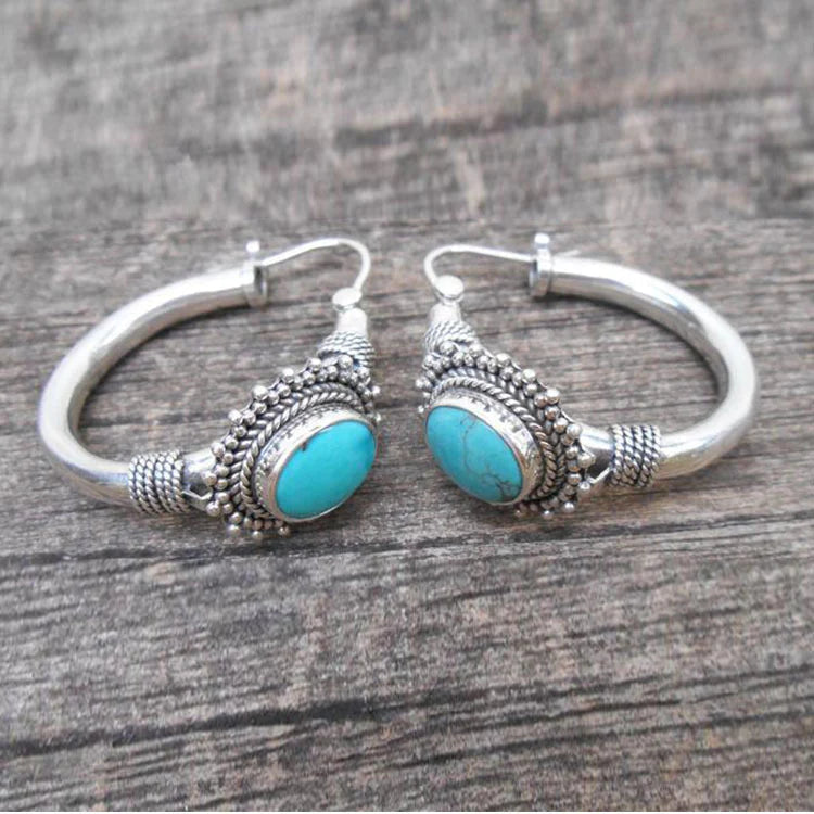 Elegant Turquoise Earrings in Sterling Silver