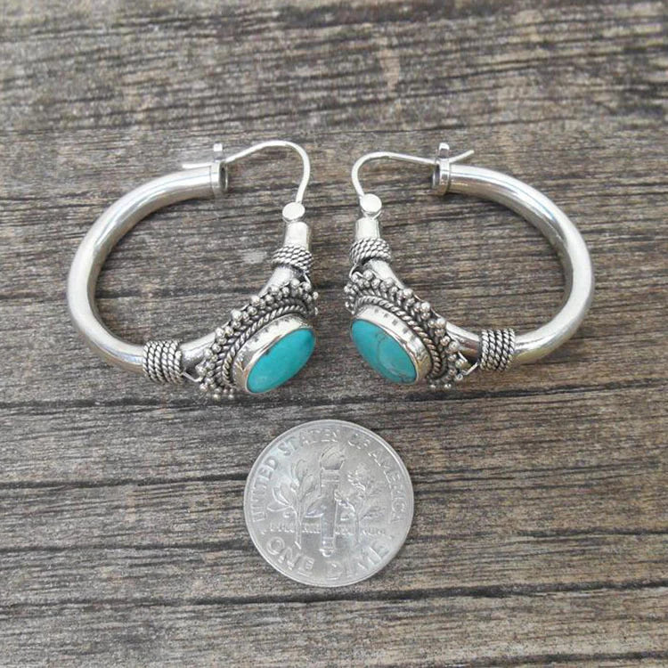 Elegant Turquoise Earrings in Sterling Silver