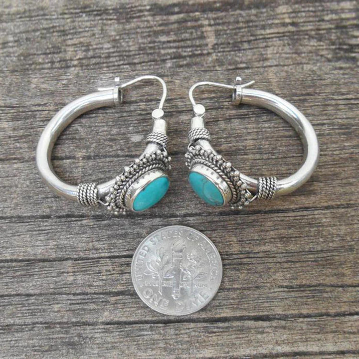 Elegant Turquoise Earrings in Sterling Silver