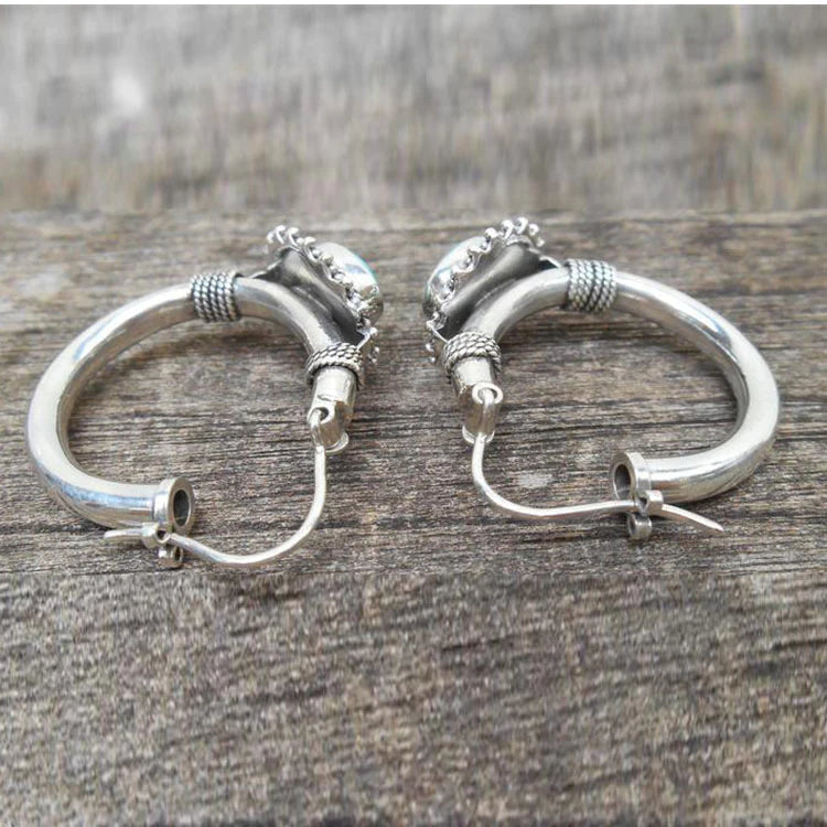 Elegant Turquoise Earrings in Sterling Silver