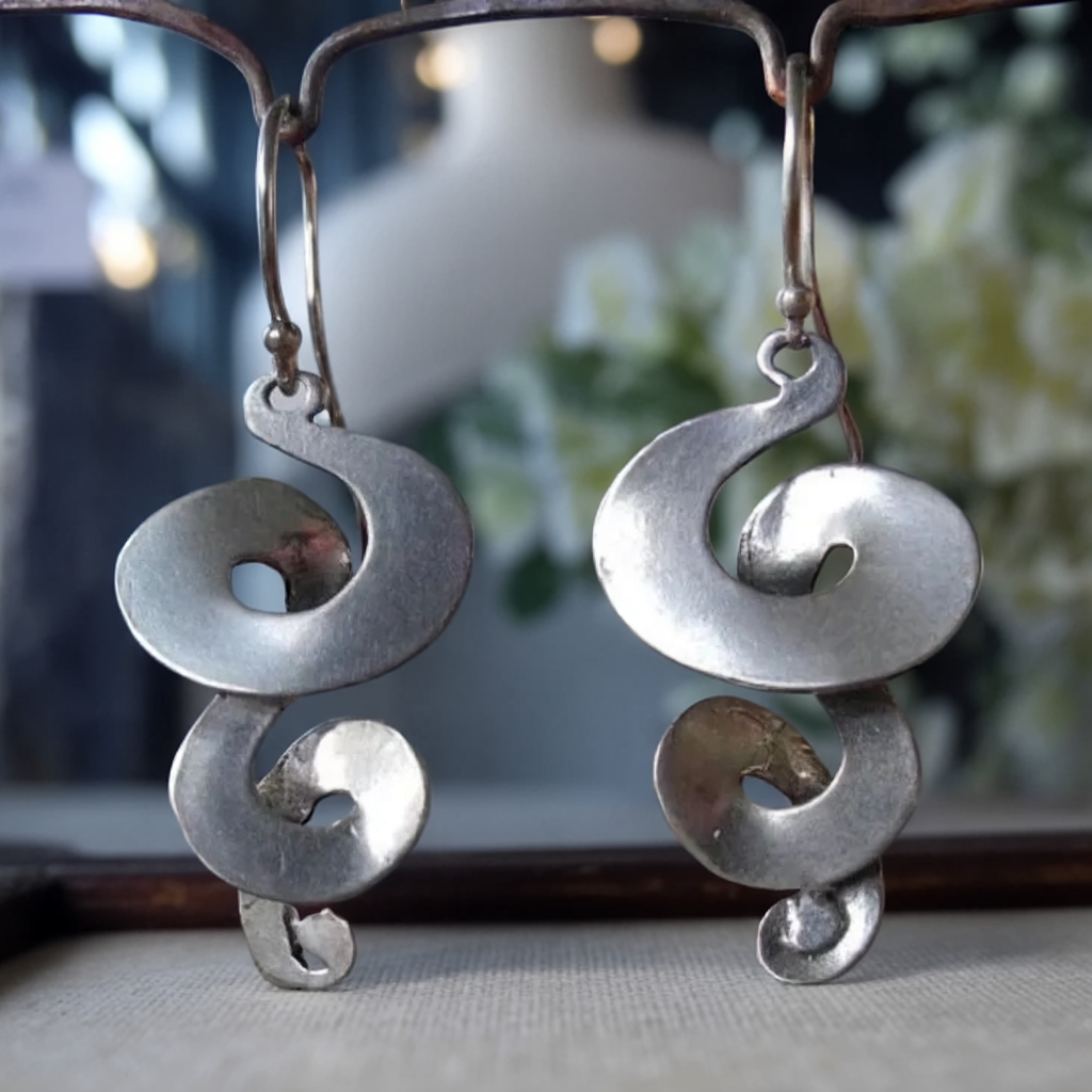 Spiral Hoops™ | Vintage Silver Earrings
