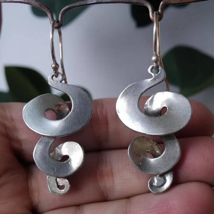 Spiral Hoops™ | Vintage Silver Earrings