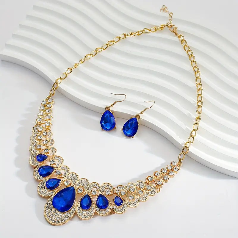 Maevina Gold Jewelry Set with Sapphires