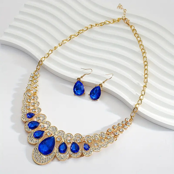 Maevina Gold Jewelry Set with Sapphires