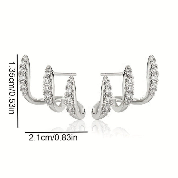 Elegant Three-Prong Rhinestone Earrings