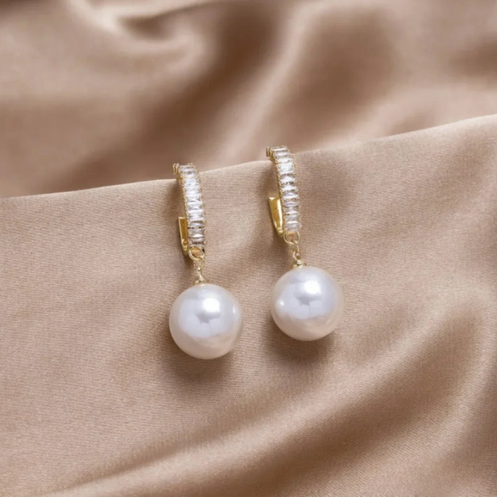 Chic Pearls & Zirconium Earrings