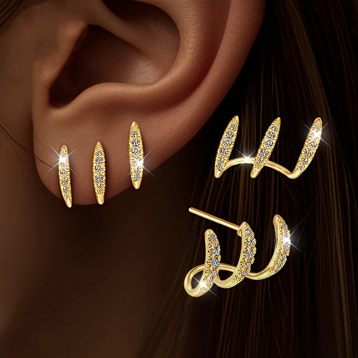 Elegance™ Earrings | Rhinestones, Three Prongs