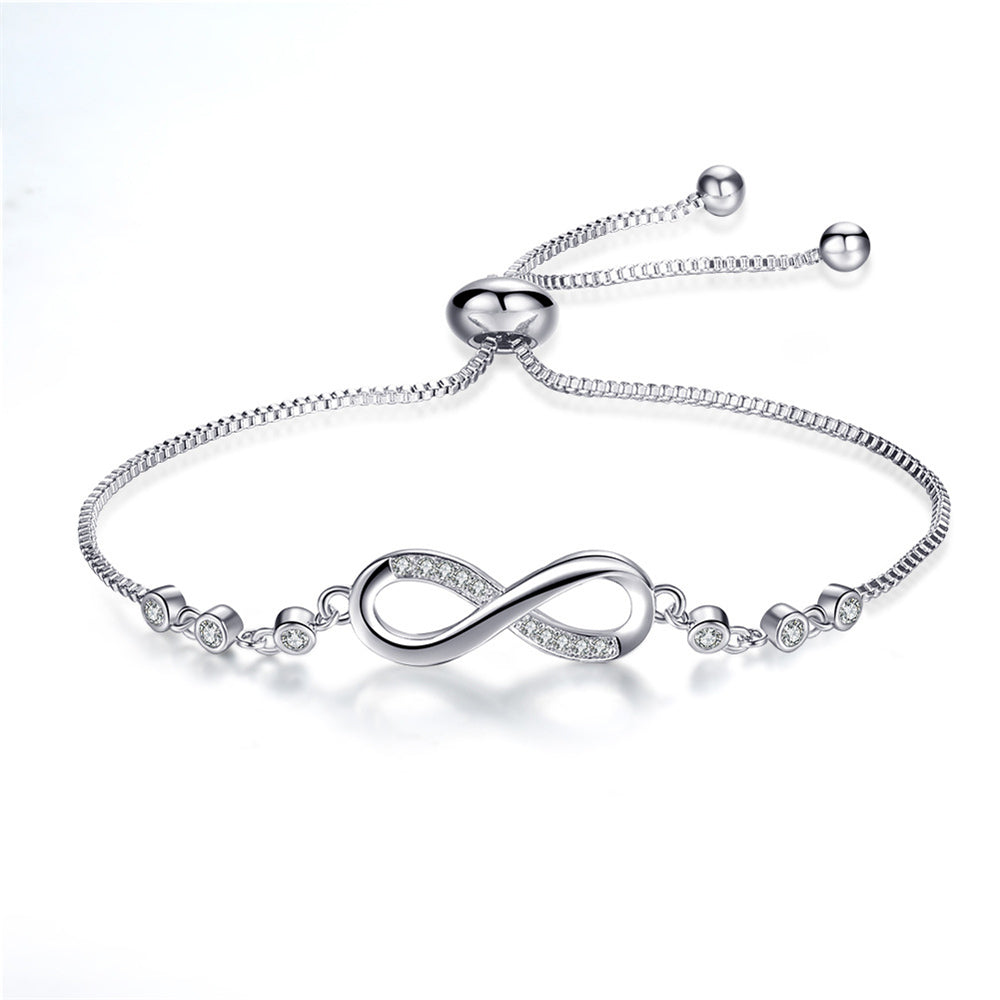 Adjustable Infinite Bracelet in Silver