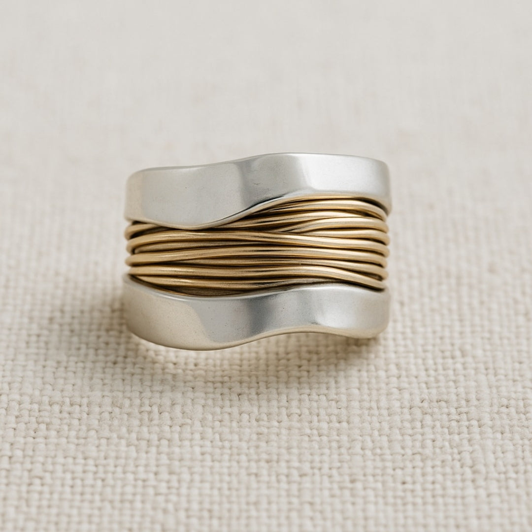 Silver and Gold Wire Ring