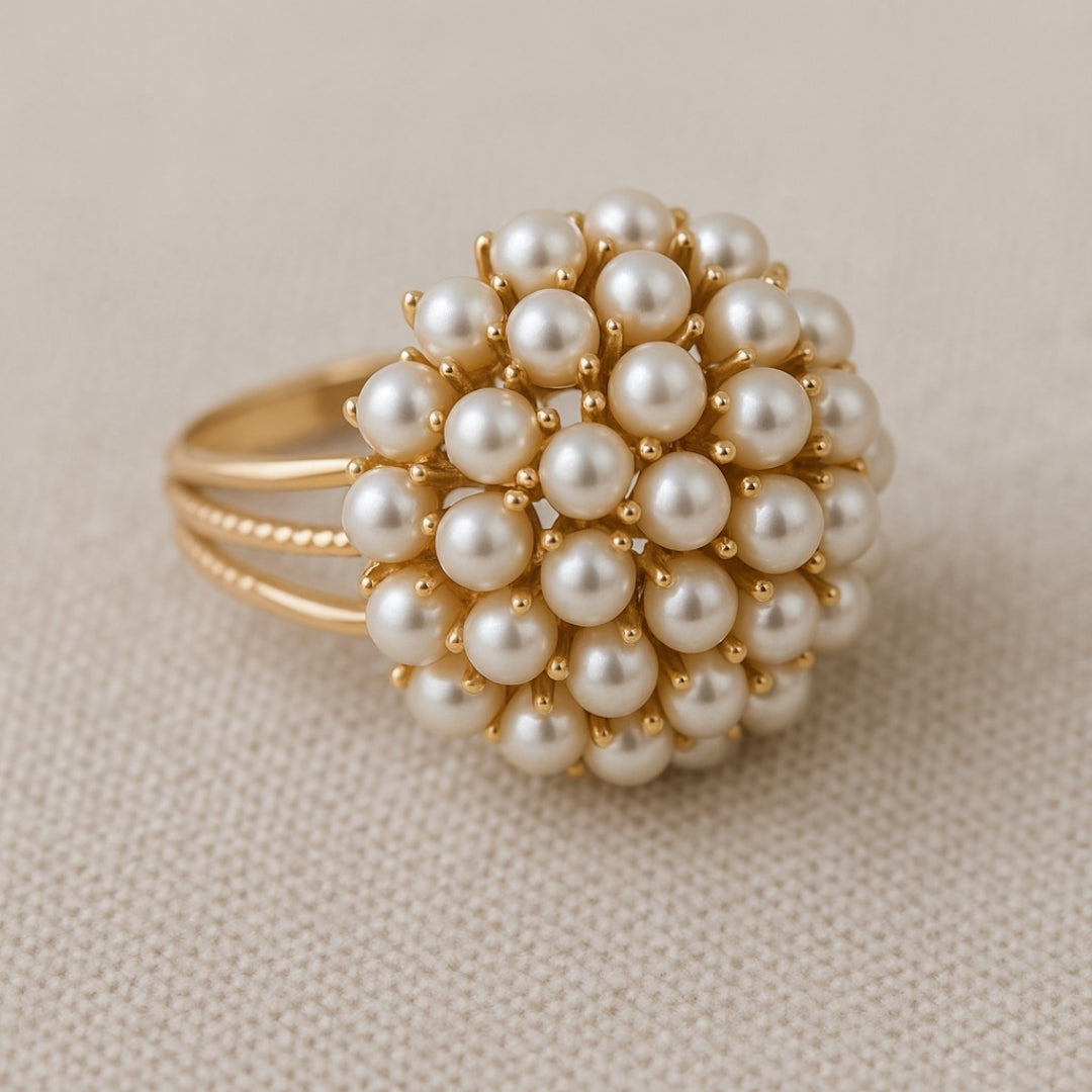 Inlaid Pearl Ring