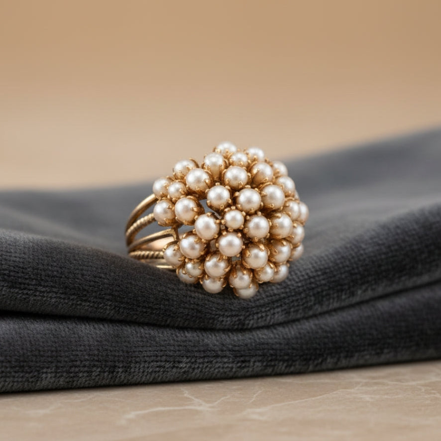 Inlaid Pearl Ring