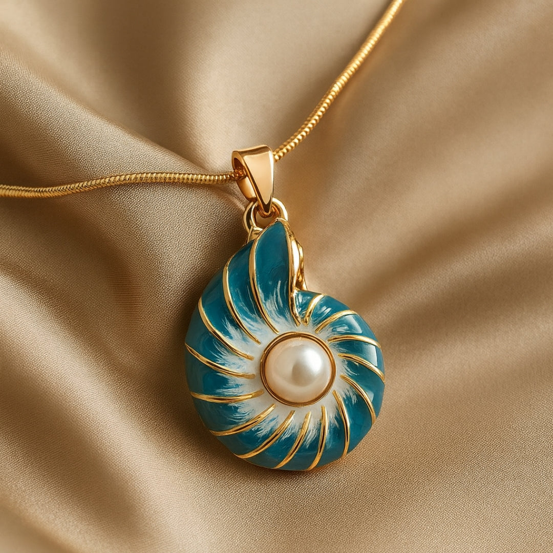 Blue Pearl Shell Necklace