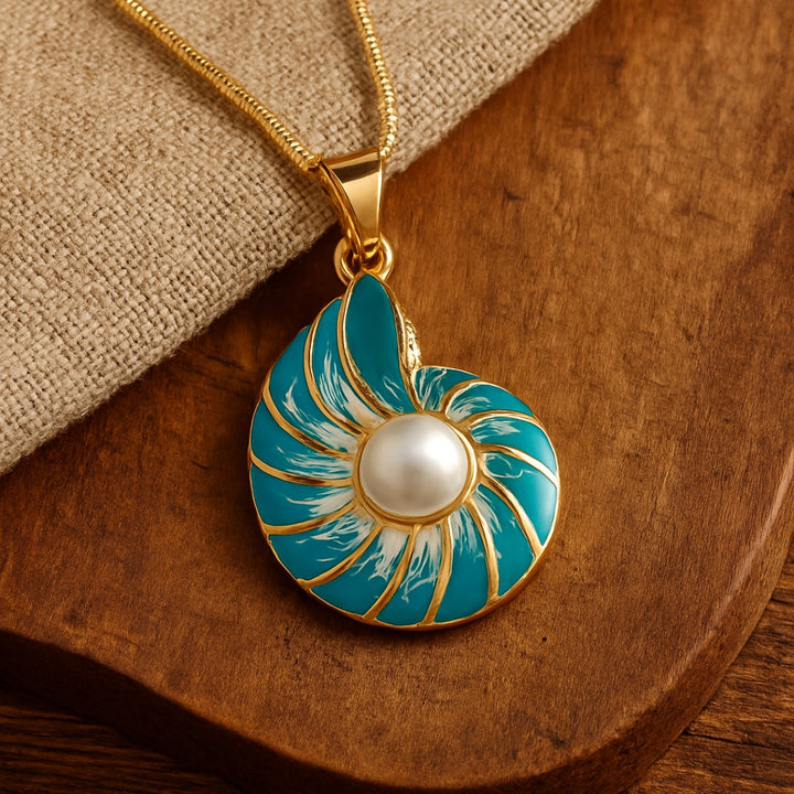 Blue Pearl Shell Necklace