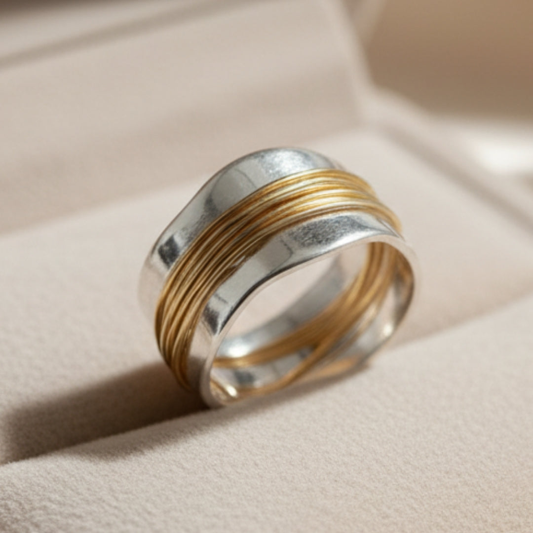 Silver and Gold Wire Ring