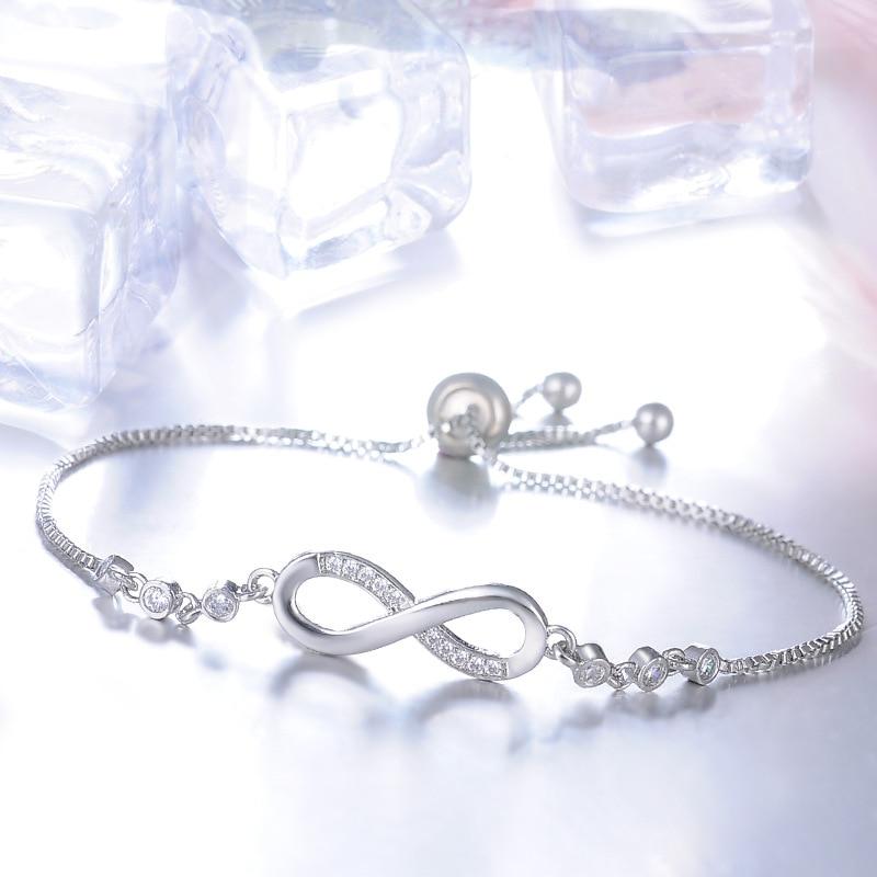 Adjustable Infinite Bracelet in Silver