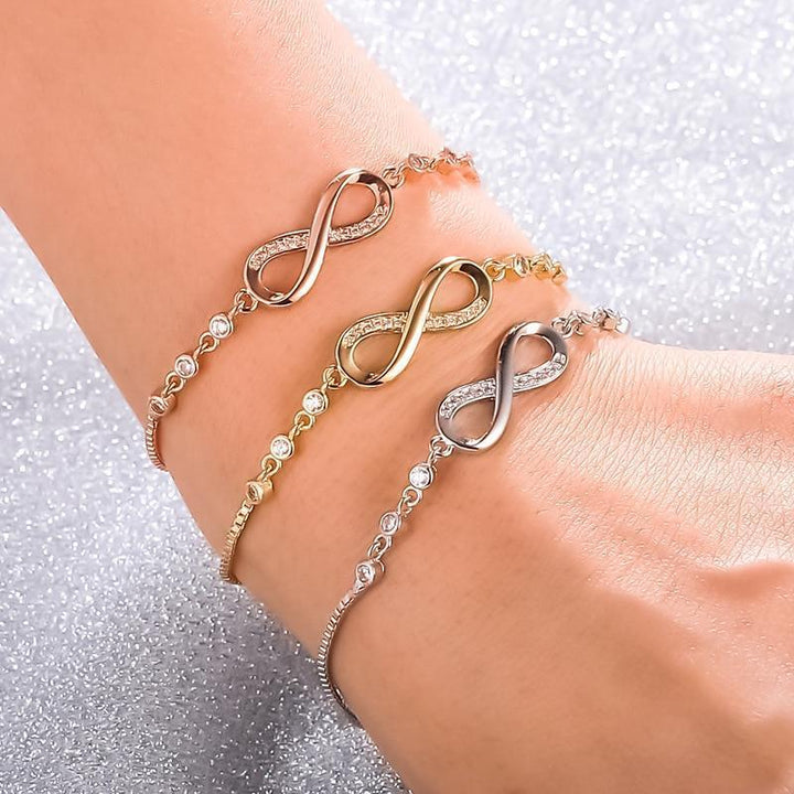 Adjustable Infinite Bracelet in Silver