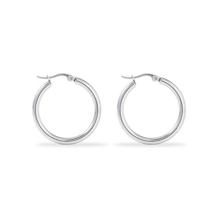 Earrings™ | Polished Silver Hoops, Elegance