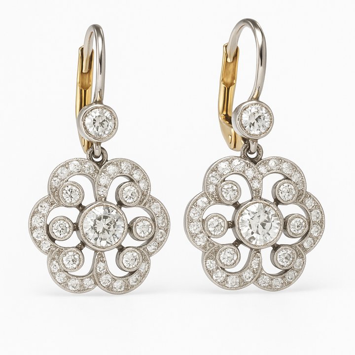 Retro Style Mandala Crystal Earrings
