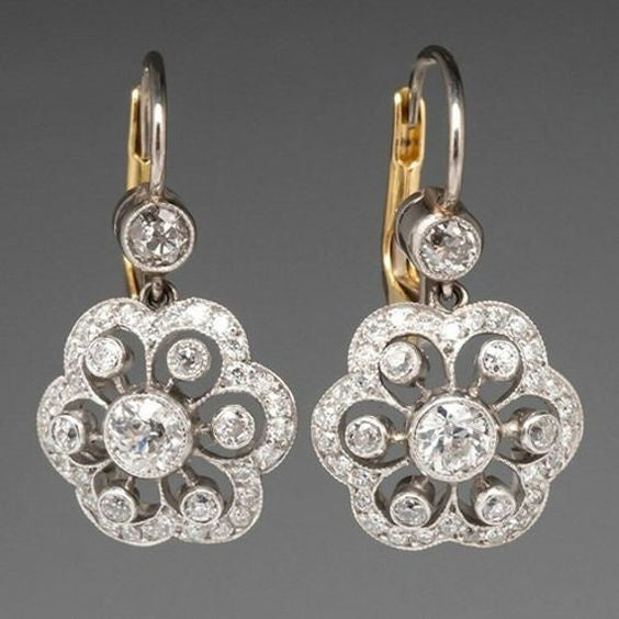 Retro Style Mandala Crystal Earrings