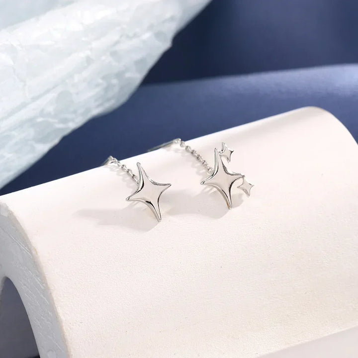 Silver Stars™ | Refined Chain Earrings
