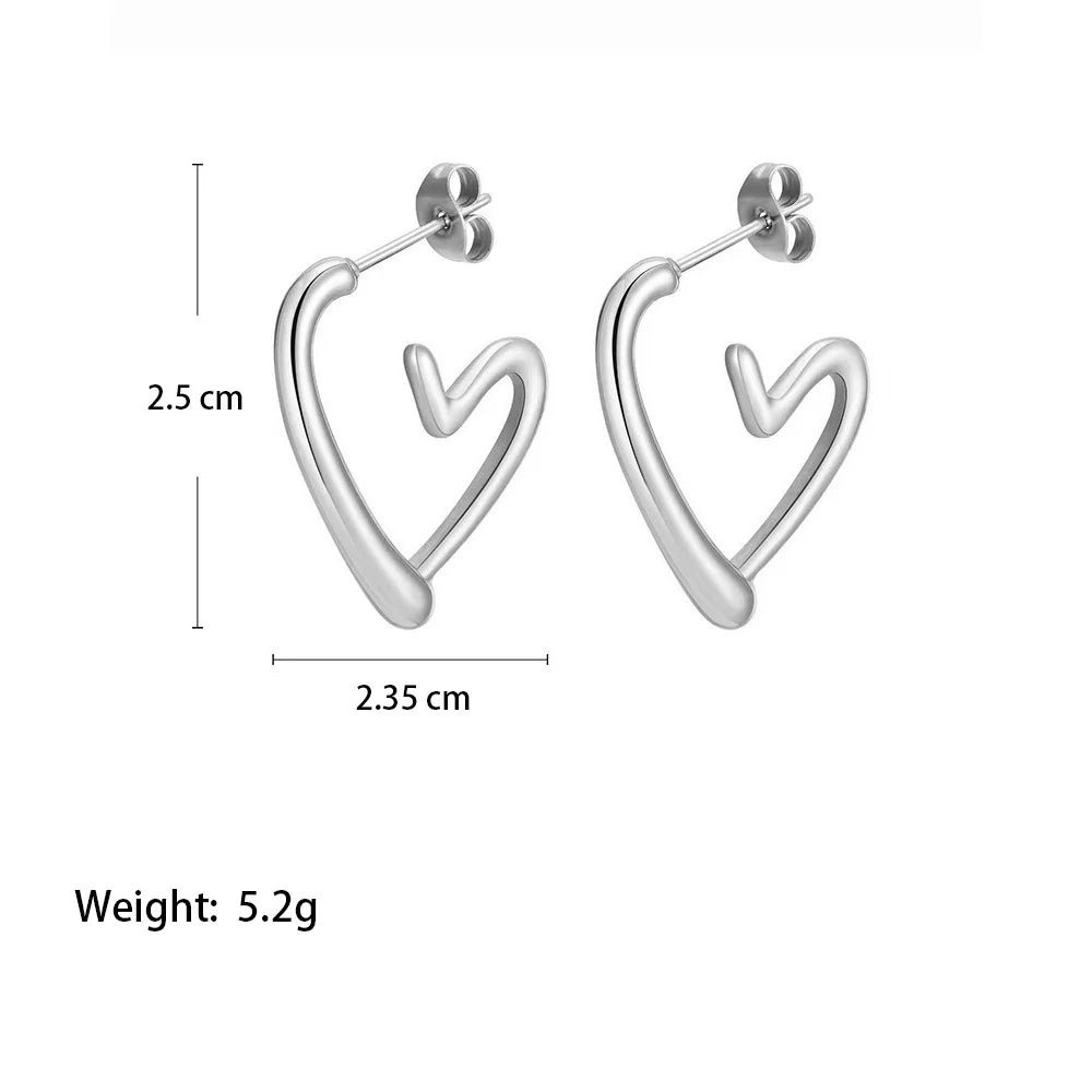 Elegant Rose Gold Heart-Shaped Earrings