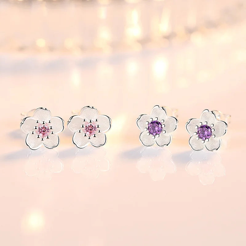 Floral Zircon Earrings