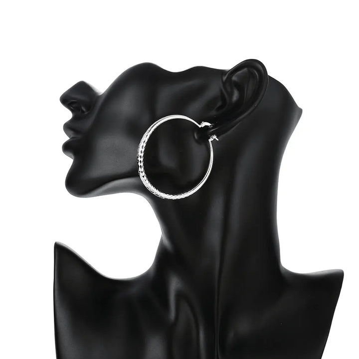 Sterling Silver Hoops - Elegant Earrings