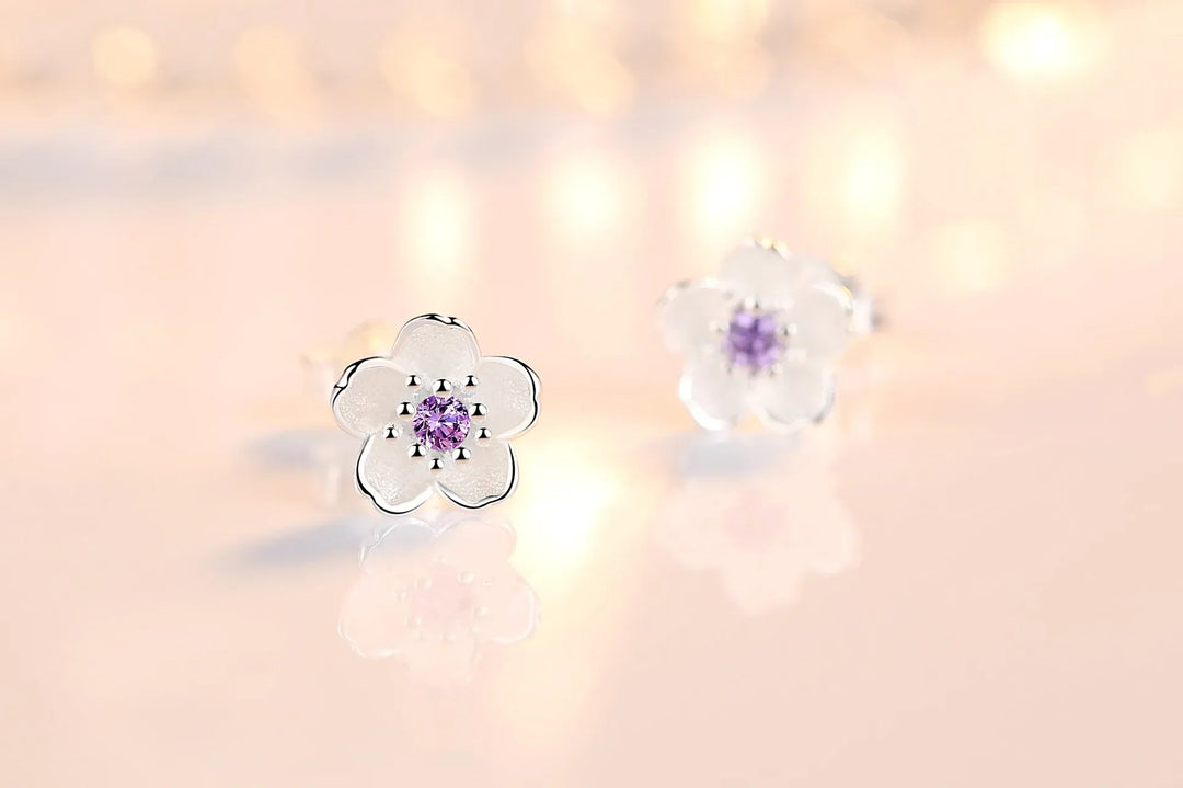 Floral Zircon Earrings