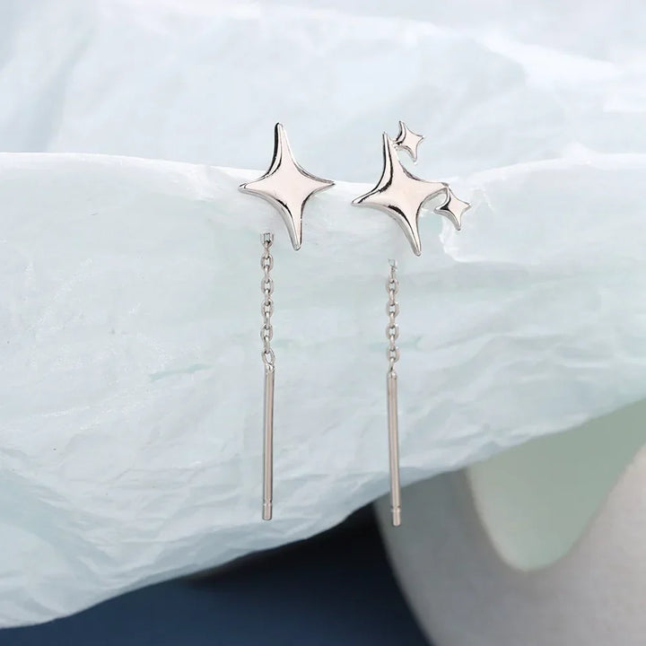 Silver Stars™ | Refined Chain Earrings
