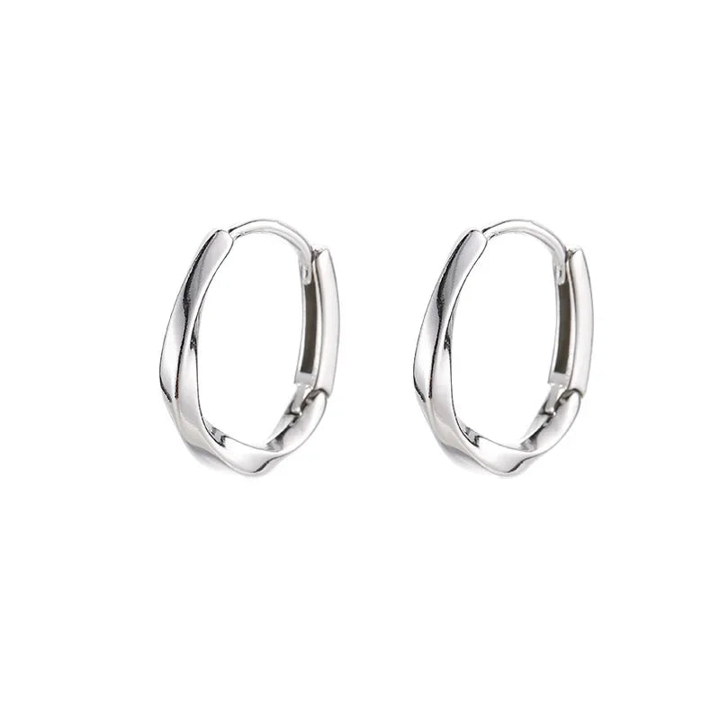 Round Sterling Silver Inlaid Earrings