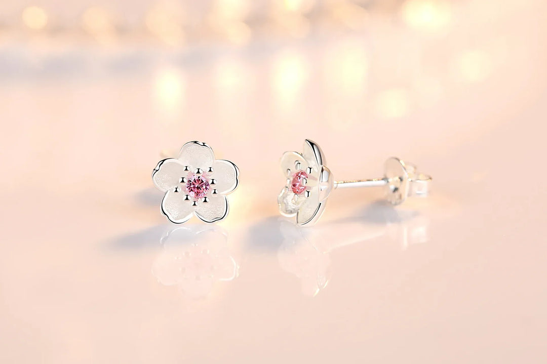 Floral Zircon Earrings