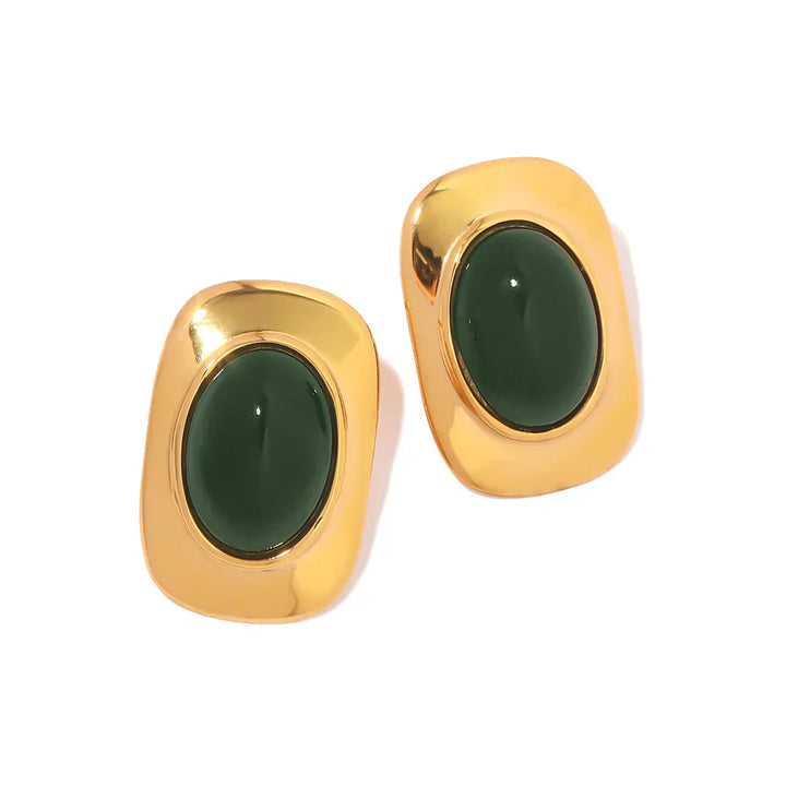 Green Opals™ | Vintage 18K Gold Earrings