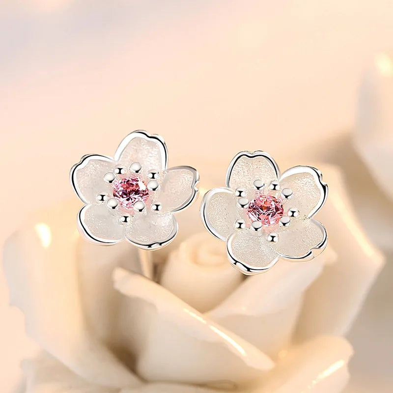 Floral Zircon Earrings