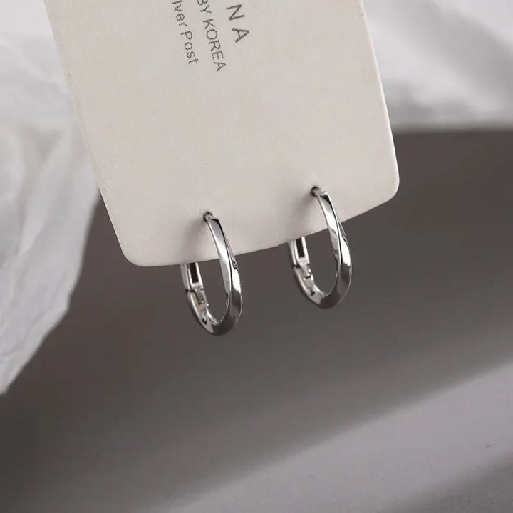 Round Sterling Silver Inlaid Earrings