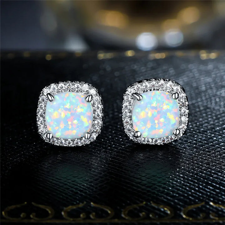 Opalescence™ | Silver Opal Earrings