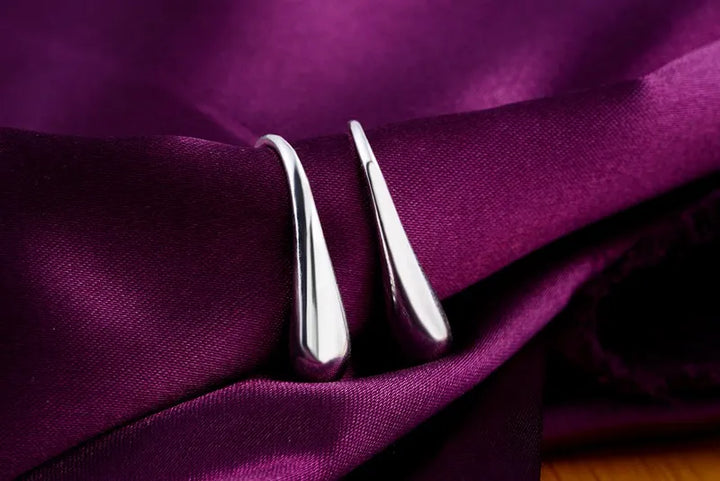 Goutte d'Eau™ | Sterling Silver Hoop Earrings