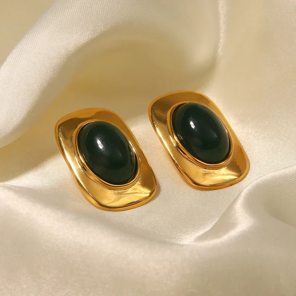 Green Opals™ | Vintage 18K Gold Earrings