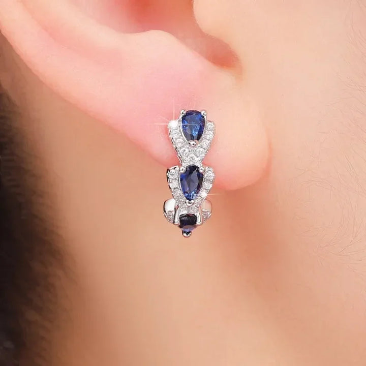 Crest of Royal Sapphire Earrings