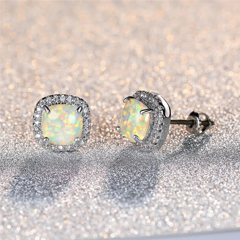 Opalescence™ | Silver Opal Earrings