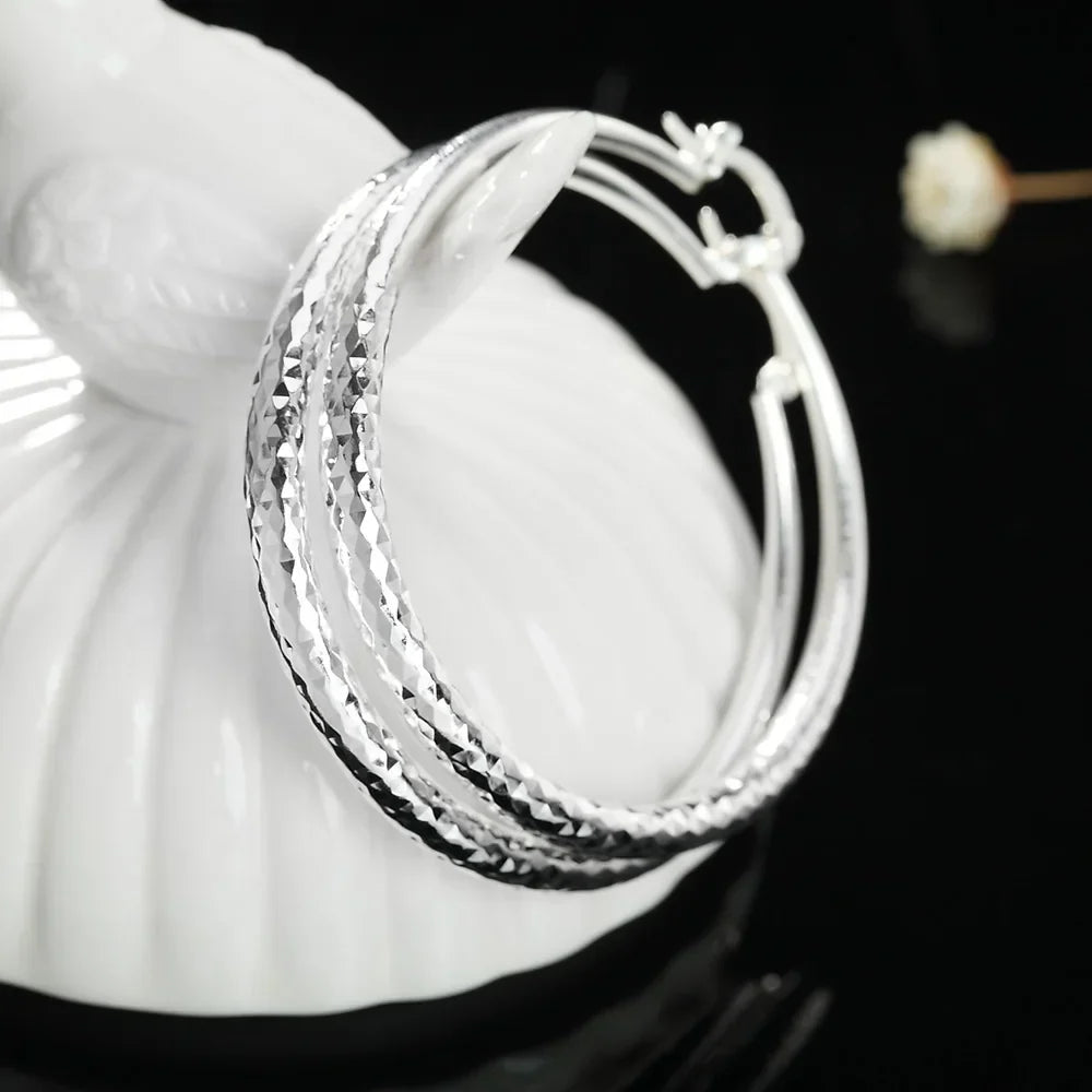 Sterling Silver Hoops - Elegant Earrings