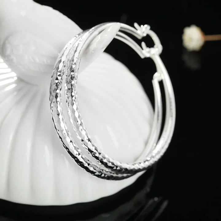 Sterling Silver Hoops - Elegant Earrings
