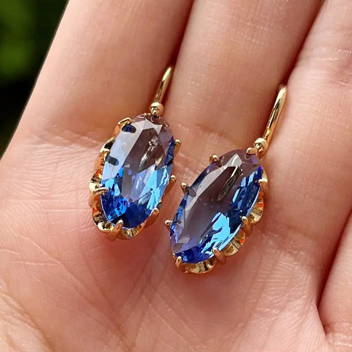 Gold Earrings in Blue Gold