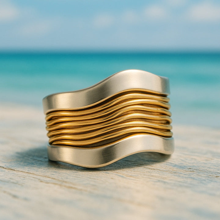 Silver and Gold Wire Ring
