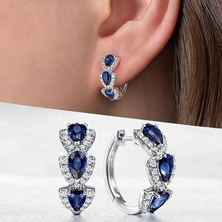 Crest of Royal Sapphire Earrings
