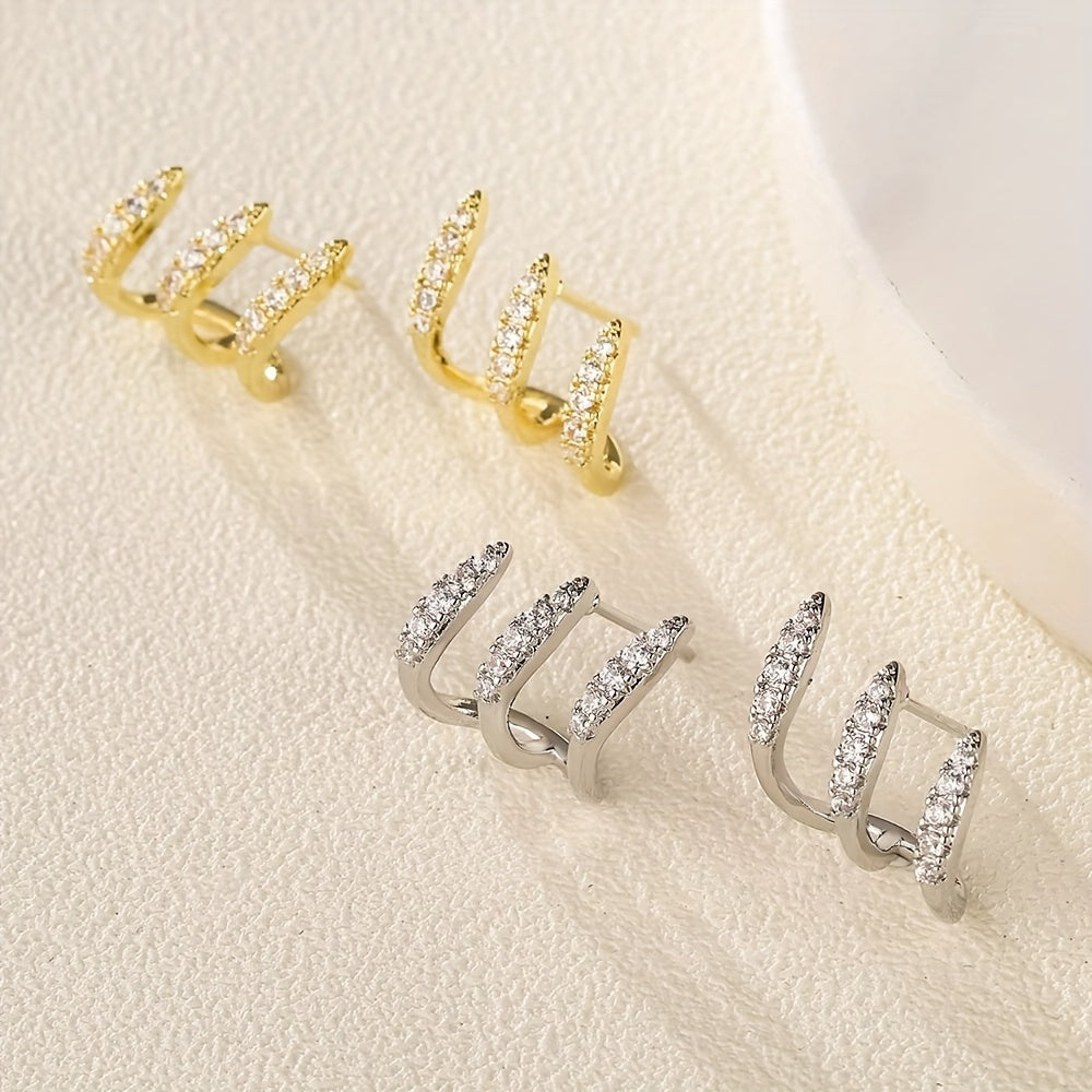 Elegance™ Earrings | Rhinestones, Three Prongs