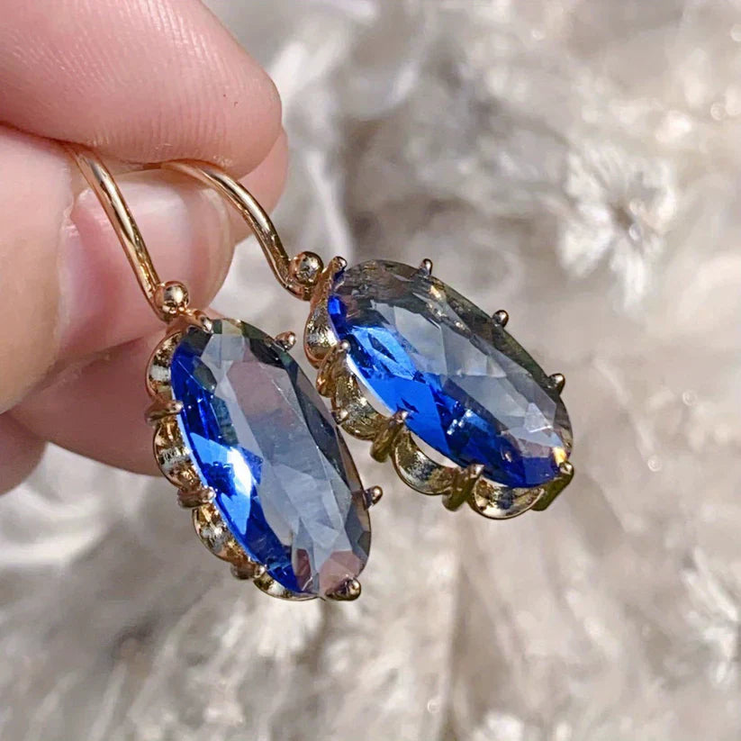 Gold Earrings in Blue Gold