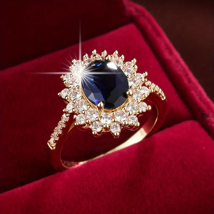 Gold Ring with Sapphire Vionne