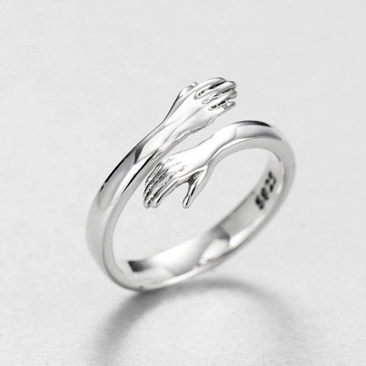 Hugs Adjustable Silver Ring