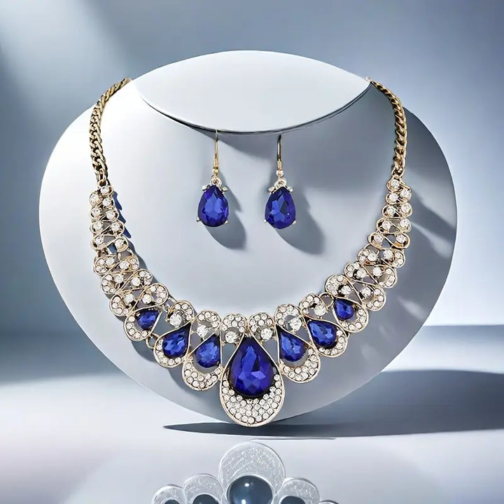 Maevina Gold Jewelry Set with Sapphires