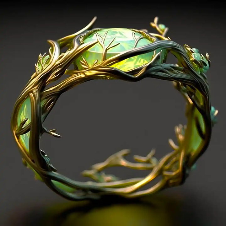 Nature Ring in Green Opal